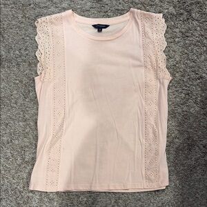 Banana Republic Pink Sleeveless Ruffled Blouse